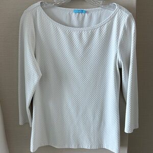 J. McLaughlin Textured White Women's Top